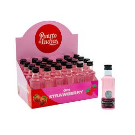 mini gin puerto indias strawberry 5cl x 24 unidades