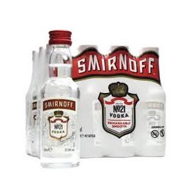 mini vodka smirnoff red 5cl x 12 unidades
