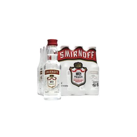 mini vodka smirnoff red 5cl x 12 unidades