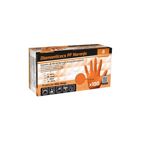 guantes diamanticecs pf naranja xl
