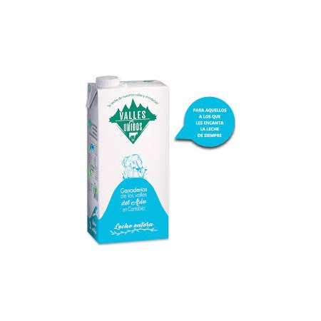 leche valles unidos entera pack 6 unds