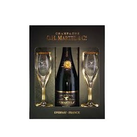 champagne martel prestige brut pack 2 copas 75cl