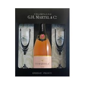 champagne martel rose brut pack 2 copas 75 cl