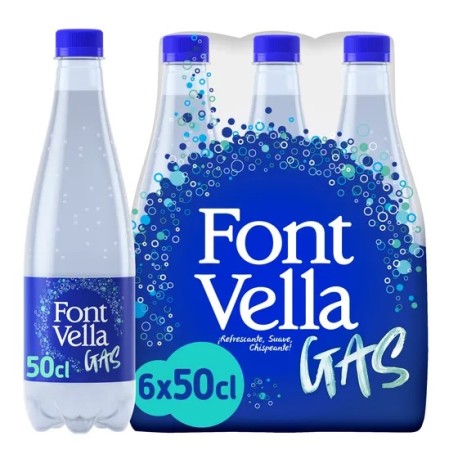 agua font vella con gas 1l x 6 unidades