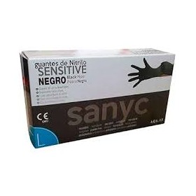 guantes nitrilo talla l negro sanyc caja 100 unds